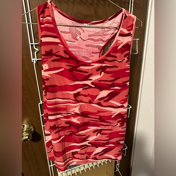 Tops - Red Camo Racerback Tank Top - NWOT